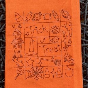 New Halloween embroidered Orange Kitchen Towel